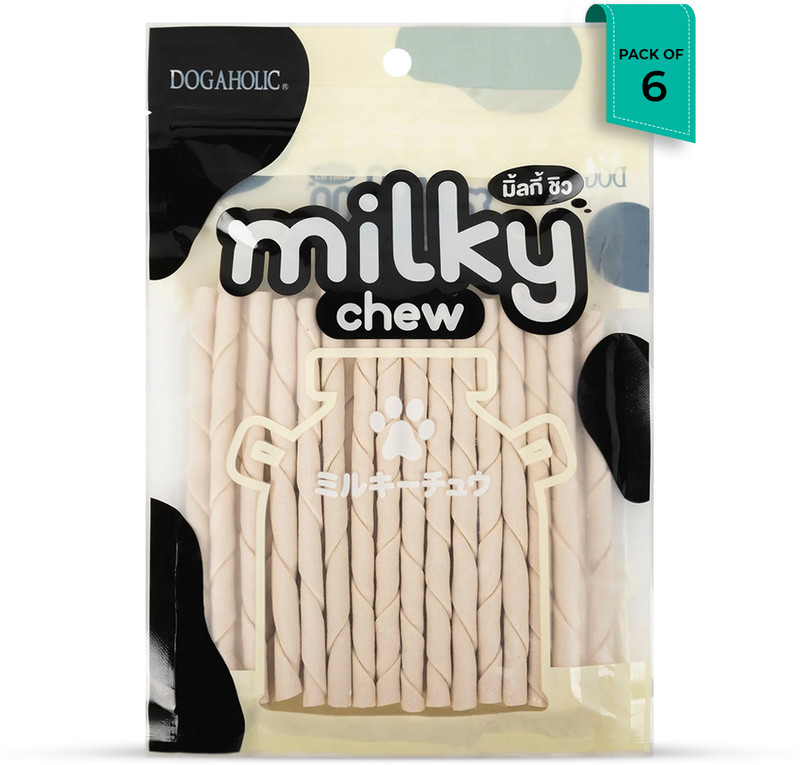 Dogaholic Milky Chew Stick Style Dog Treat - 30 pieces pack of 2 Milk Dog Treat(476 g, Pack of 2)