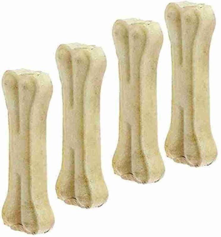 Aviean International 4 Pieces Of Calcium Milky Bones Treat for dogs 8 inch Milk Dog Chew Dog Chew Milk, Chicken Dog Treat(360 g)