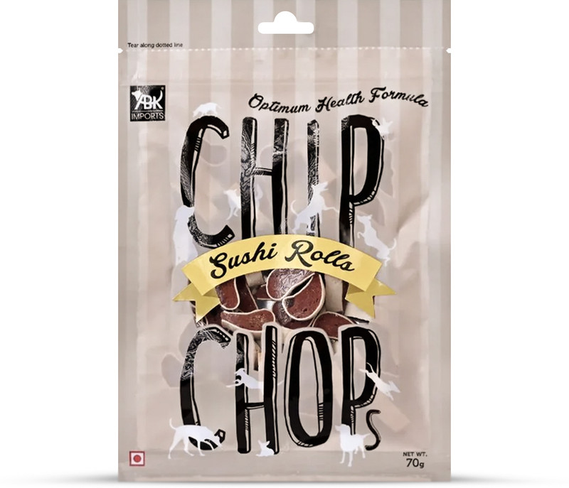 Chip Chops Chicken & Codfish Rolls Dog Meaty Treat - 70 gm Chicken, Fish Dog Treat(0.07 kg)