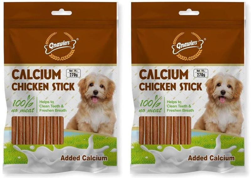 Gnawlers Calcium Chicken Sticks for Dogs Pet Treat Dpg Treat Chicken Dog Treat(270 g, Pack of 2)