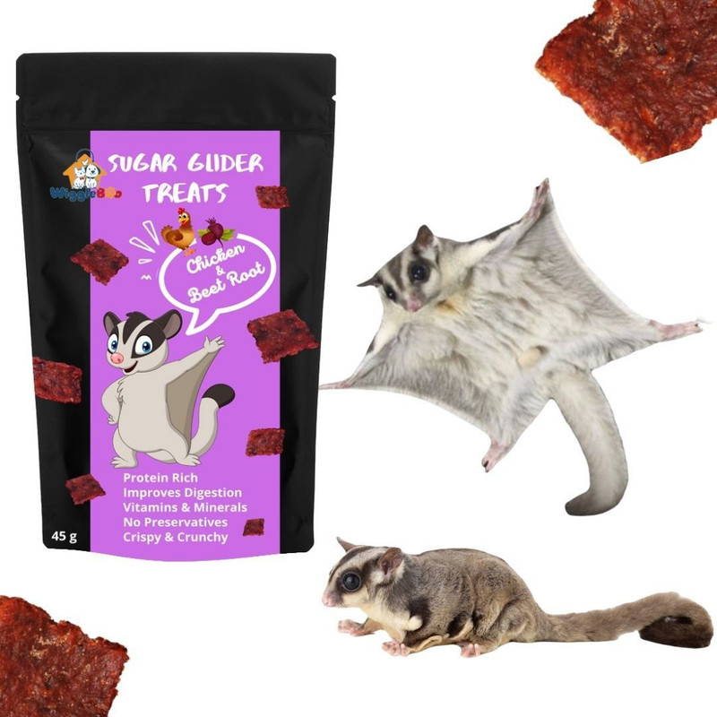 WiggleBoo Chicken & Beetroot Suger Glider Treat | Helps Immune system & Digestion | 45g Chicken, Vegetable Guinea Pig Treat(45 g)