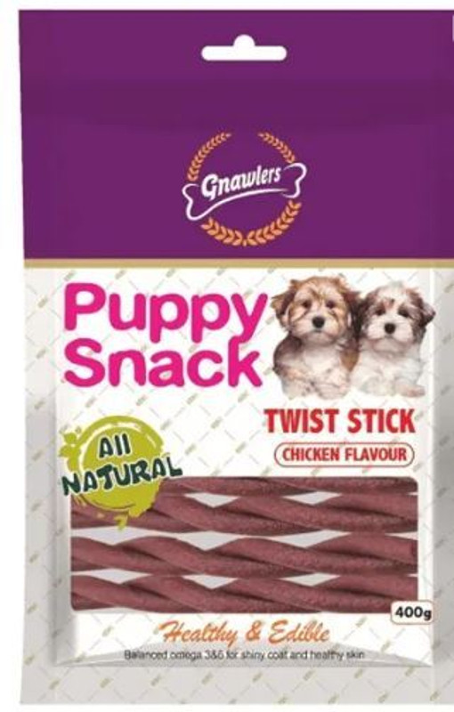 Gnawlers gnawlers Puppy Snack Twist Stick Chicken Flavored Dog Treats Chicken Dog Treat(400 g)