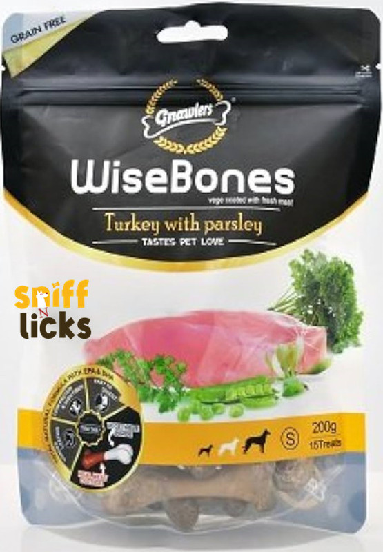 Gnawlers WiseBones Gnawlers Turkey with Parsley, 200 g Large ,Pack of 1 By Sniff N Licks Turkey Dog Treat(0.2 kg)