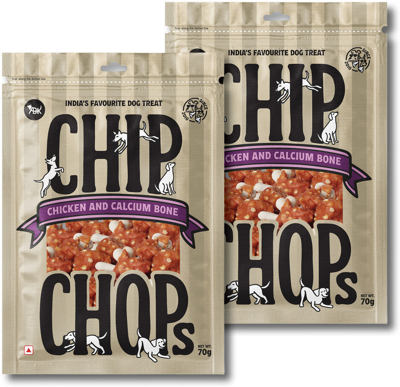 Chip Chops Chicken and Calcium Bone Dog Treats High Protein Chicken Dog Snacks Calcium Rich Chicken Dog Treat(140 g, Pack of 2)