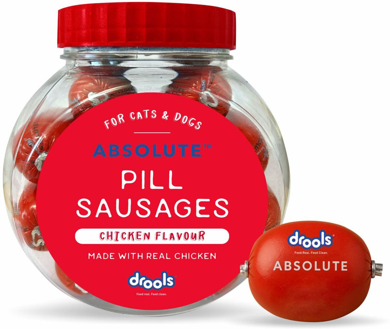 Drools Absolute Pill Sausages 28Pcs, Real Chicken Dog Treat(550 g)