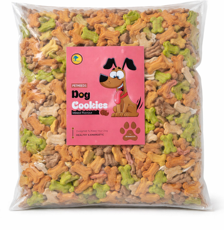 PETHEEDS Dog Cookies Mixed Flavour Treats for Adult Dogs | Crunchy & Tasty Dog Treat(900 g)