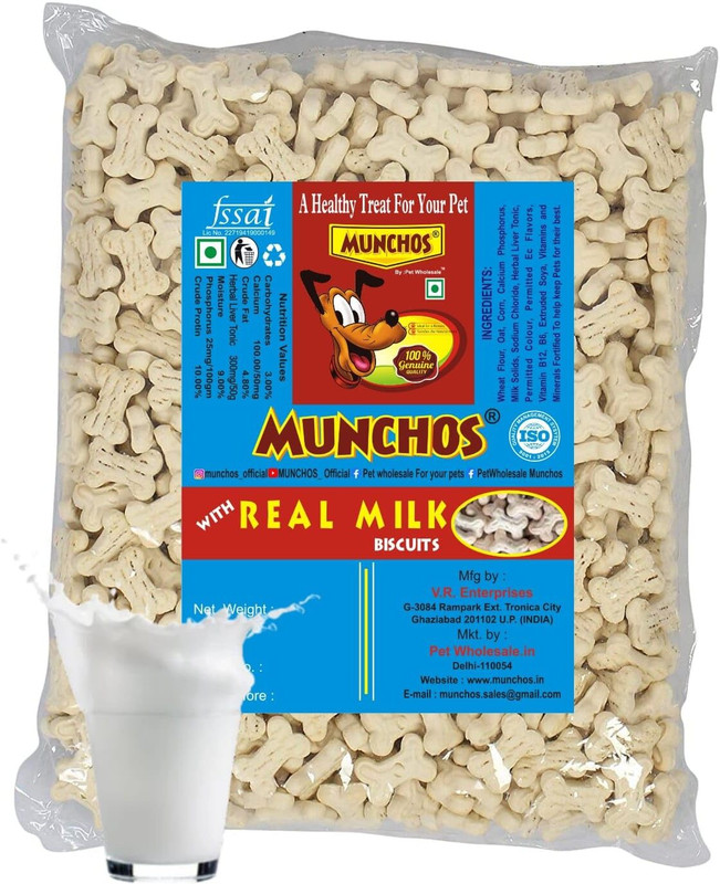 Munchos MUNCHOS Real Veg. Puppy Biscuits, 1 kg Vegetable Dog Treat(1 kg)
