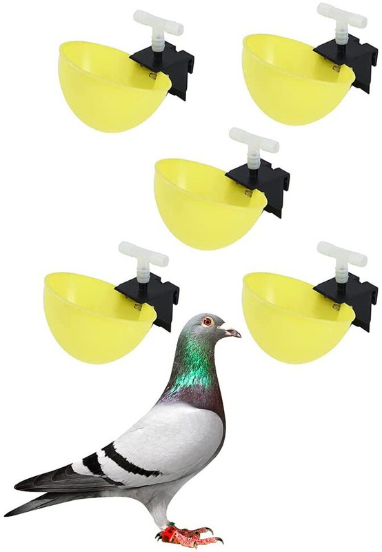 Cj farms and agritech Automatic Bird Water Drinker (Pack of 5) Window Bird Feeder(Yellow)