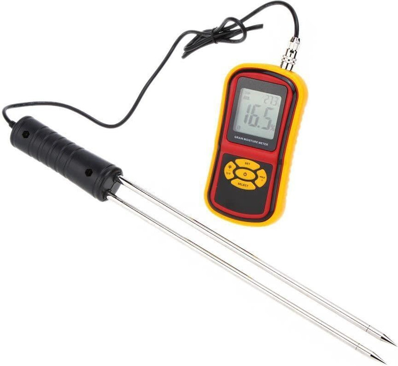 Real Instruments Grain Moisture Meter For Corn Wheat Rice Paddy Fodder Soybean Wheat Hygrometer GMM-640 Pin-Type Digital Moisture Measurer(415 mm)