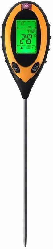 Real Instruments 4 in 1 Soil Ph Tester 4 in 1 Soil Ph Tester Moisture Meter for Indoor & Outdoor Gardening Soil Testing Pin-Type Digital Moisture Measurer(200 mm)