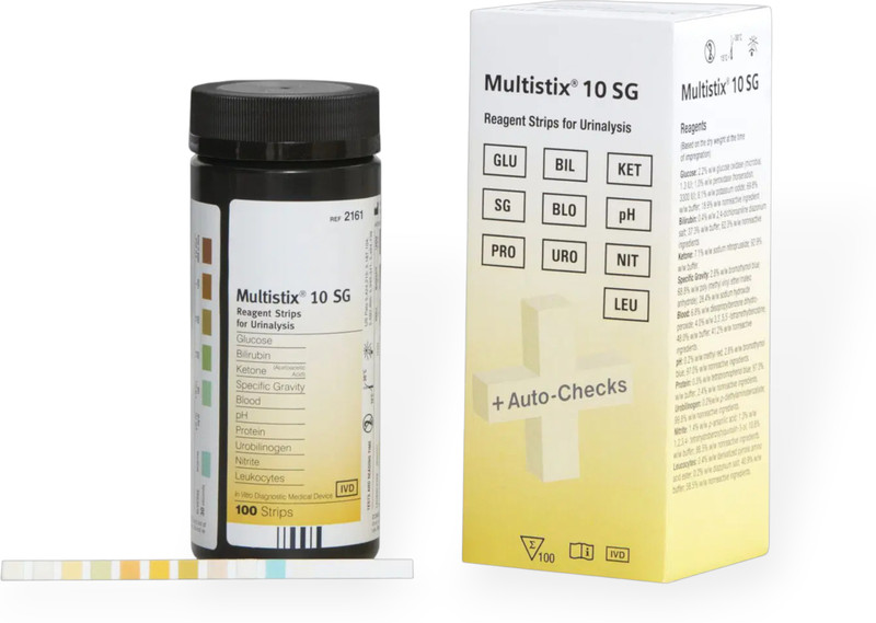 MiCare Multistix 10SG Urine Test Strips (10-Parameter) Ph Test Strip(5 - 9)