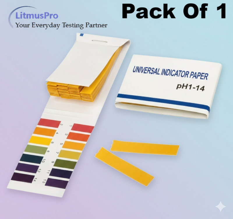 LitmusPro Q8M2-9D Universal Indicator pH Paper Strips Pack of 1 (80 Strips) Ph Test Strip Ph Test Strip(1 - 14)