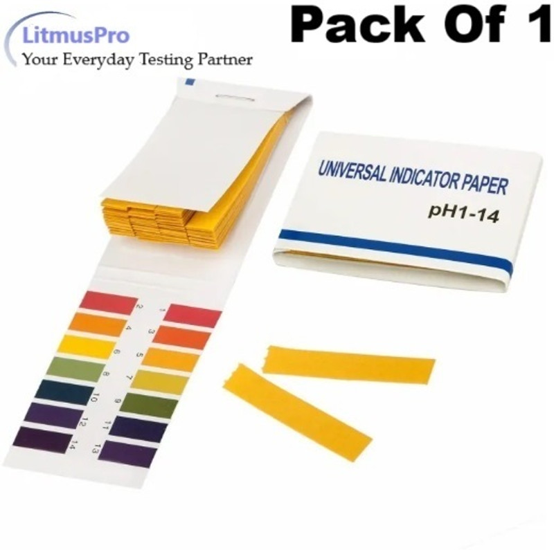 LitmusSurePro LMP-PH14U Universal Indicator pH Paper Strips Pack of 1 (80 Strips) Ph Test Strip(1 - 14)