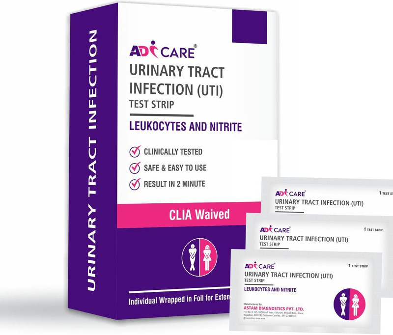 ADICARE Urinary Tract Infection Test Kit | UTI Test Strip for Home use Ph Test Strip(0 - 0)