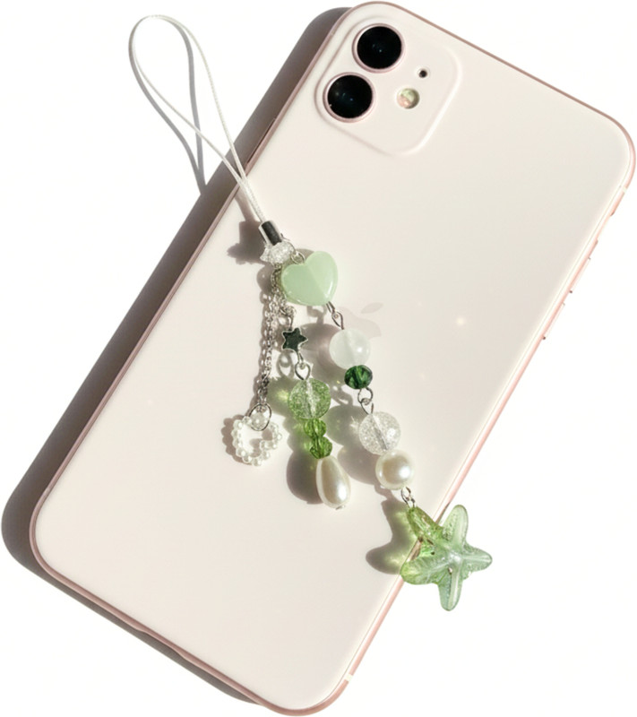SNOWY SHOP Stylish Korean Bow Mobile Hanging, Bag & Keychain Jewelry for Girls & Women Phone Charm(Green)