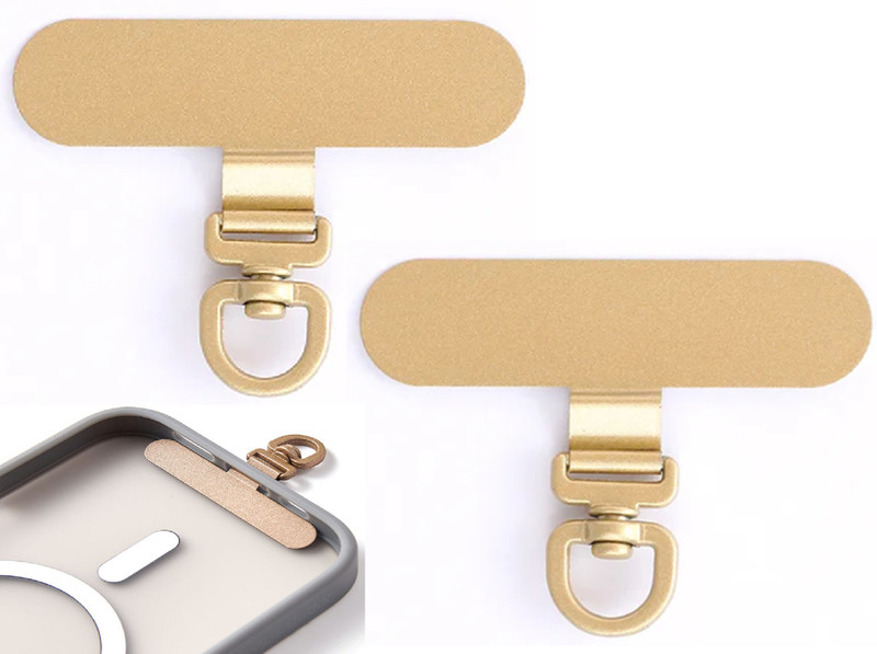 IshanyaLiving Premium 360° Rotatable Metal Lanyard Patch for Phones/Charms/Wrist Straps(2pcs) Phone Charm(Golden)