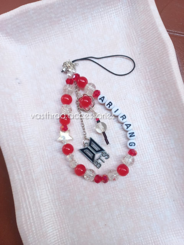Vasthraa BTS ARIRANG NAME MOBILE CHARM Phone Charm(Red)