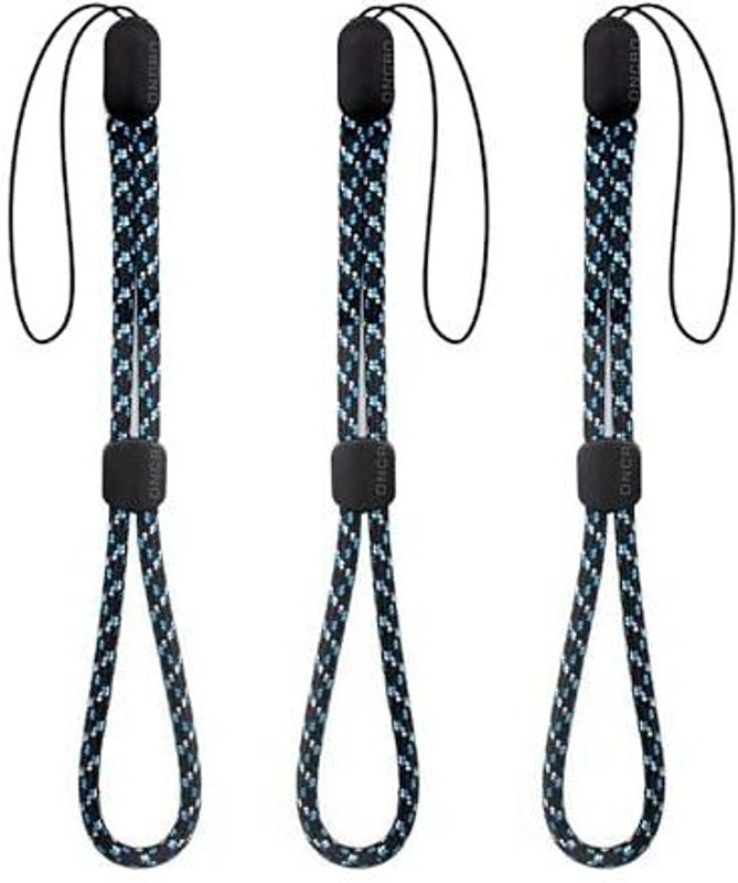 ONCRO Nylon Adjustable hand wrist hanging lanyard strap thread holder string cord grip Phone Charm(Blue duo)