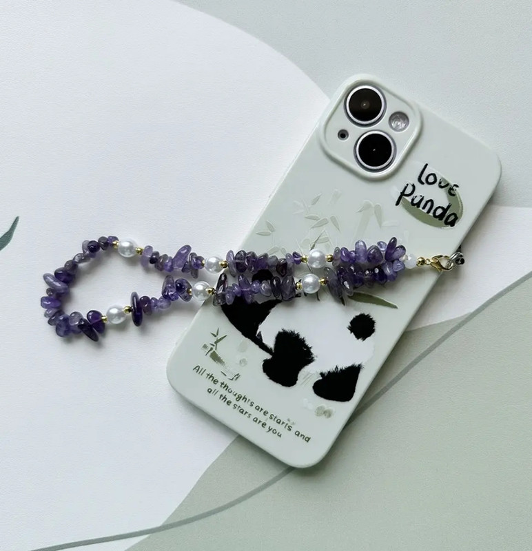 handmadehub handmade uncut beads phone chain/ phone charm/cell phone charm / Phone Charm(Purple)