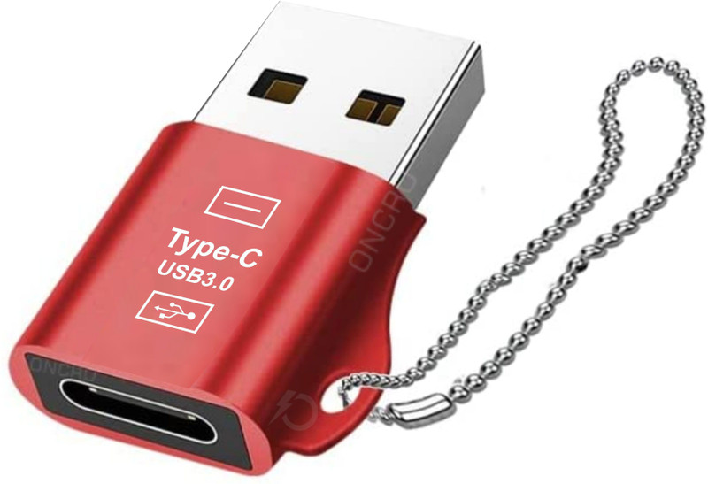 ONCRO Red Chain, Type c to usb female Usb to c connector c charging adapter converter otg Phone Converter(Android, iOS)
