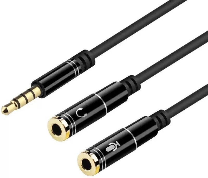 SANNO WORLD Black Headphone Splitter Cable 3.5mm Y Audio Jack Splitter Extension Cable Phone Converter(No)