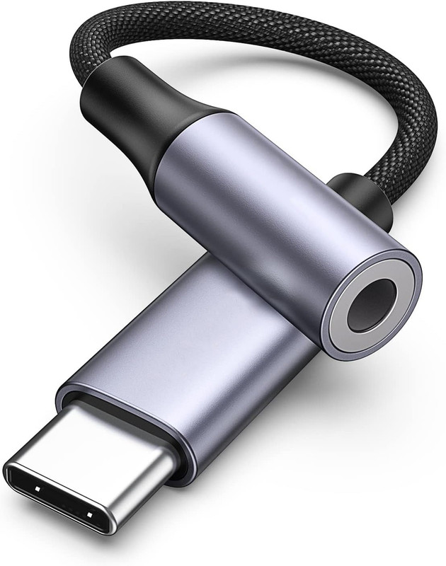 Velmi Black USB Type C to 3.5mm Aux Cable | Hi-Fi Stereo DAC Audio Converter Phone Converter(iOS)