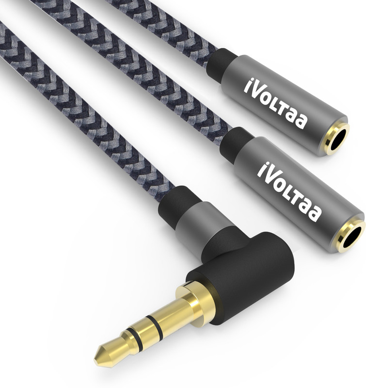 iVoltaa Space Grey 3.5mm Audio (AUX) Splitter Phone Converter(Android, iOS)