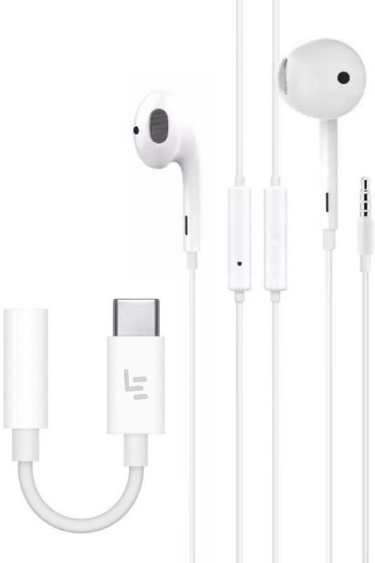 Pacificdeals White Combo of Type C Connector Audio Jack & 3.5 mm Earphone For Oppo Realme Oneplus Phone Converter(Android Smartphone)