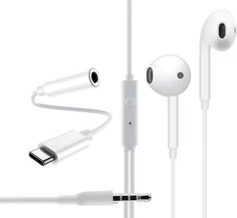 Pacificdeals White Combo Of Type C Connector Audio Jack & 3.5mm Earphone For Vivo Phone Converter(Android Smartphone)
