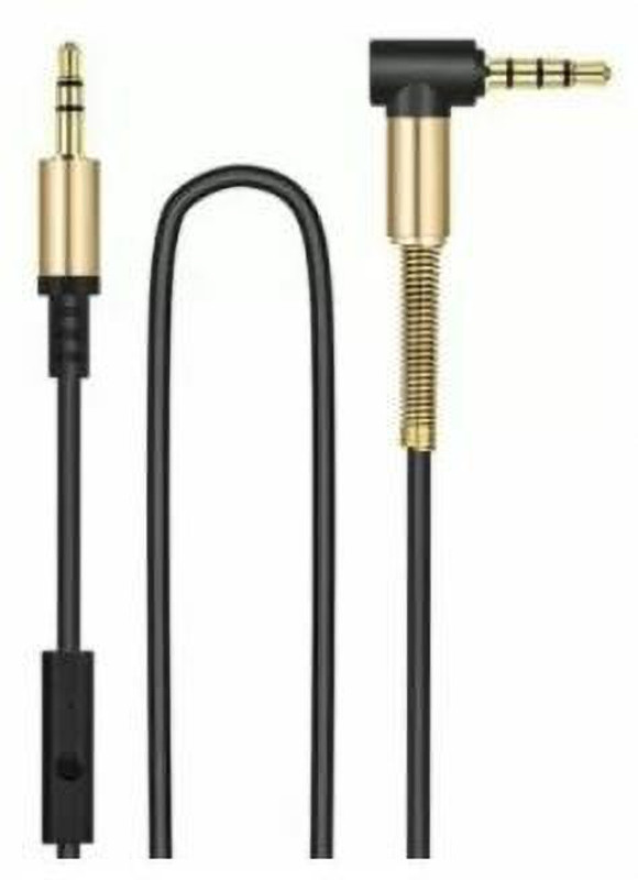 TECHGEAR Black 3.5 mm Male to Male Aux Cable with Mic Compatible with All Smartphone, Phone Converter(ios)