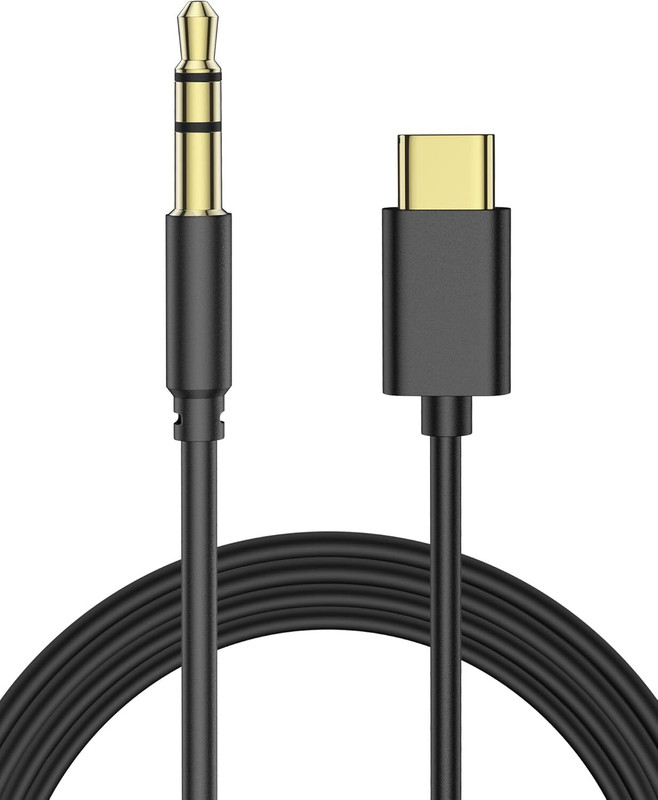 Expresscraft Black Type C to 3.5mm Headphone Jack, Upgrade Fi Sound Compatible All Type Phone Converter(8 Pin)