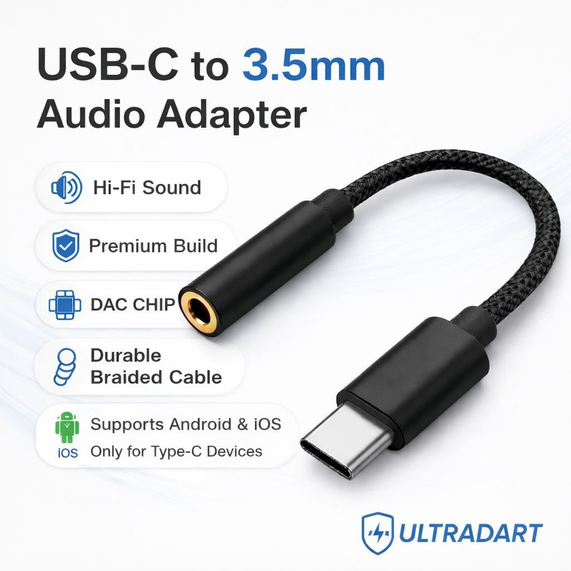 SIGNATIZE Grey, Black Type C to 3.5mm Audio Jack Adapter for Music & Calling Phone Converter Phone Converter(iOS, Android)