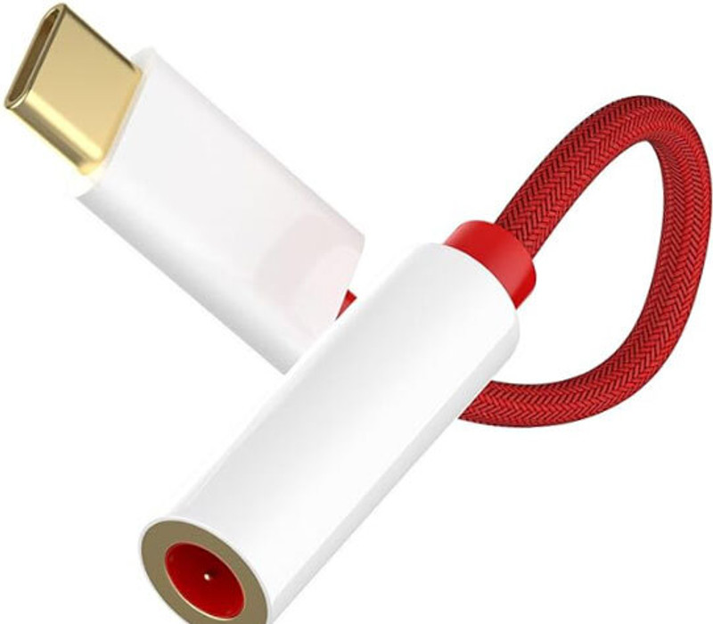 RECTITUDE Red 3.5 MM Type C Earphone Jack Adapter Type-C Audio Cable Converter Phone Converter Phone Converter(Android, iOS)