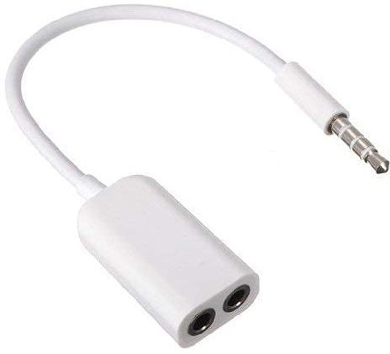 TECHGEAR White 3.5mm Audio Jack Stereo Headphone Splitter Cable Adapter Phone Converter(Audio Jack)