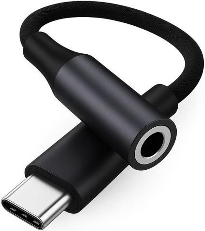 JAZX Black, Brown Type C to 3.5 mm Audio Jack Connector with DAC Headphone Converter Adapter Phone Converter(Android, iOS/Mac/Window)