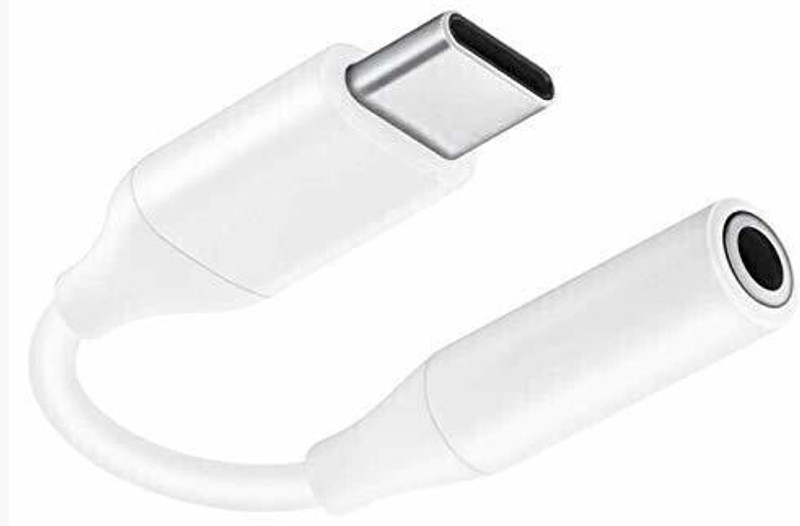 Pacificdeals White C Type To 3.5mm Splitter Stereo Audio Jack Converter Headphones Adapter Connector Type C Devices Compatible for Galaxy S10 Lite Phone Converter(Android)