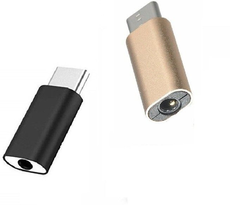 FUZION Multicolor SET OF 2 TYPE C TO 3.5MM EARPHONE JACK AUDIO ADAPTER Phone Converter(USB C)