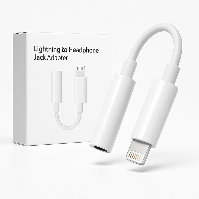 Mudo White Universal 3.5mm Audio Jack with LED Lighting – Premium AUX Cable for Mobile Phone Converter(IOS)