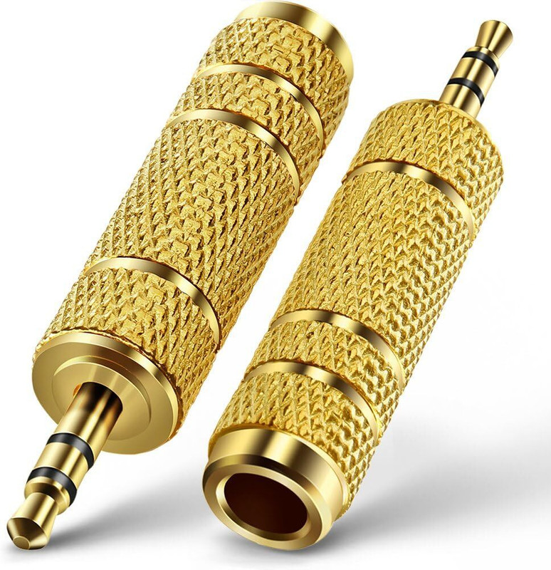 C & E Golden 2 3.5Mm Stereo Male To 6.3Mm Stereo Female Adapter Converter Phone Converter(0)