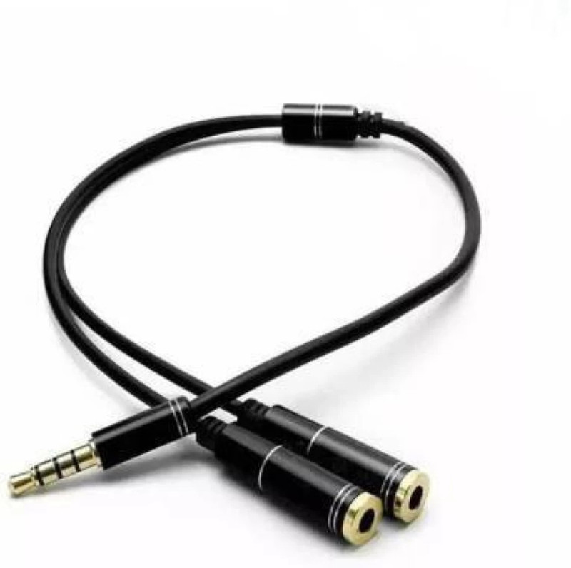 SANNO WORLD Black Headphone Splitter Cable 3.5mm Y Audio Jack Splitter Extension Cable Phone Converter(No)