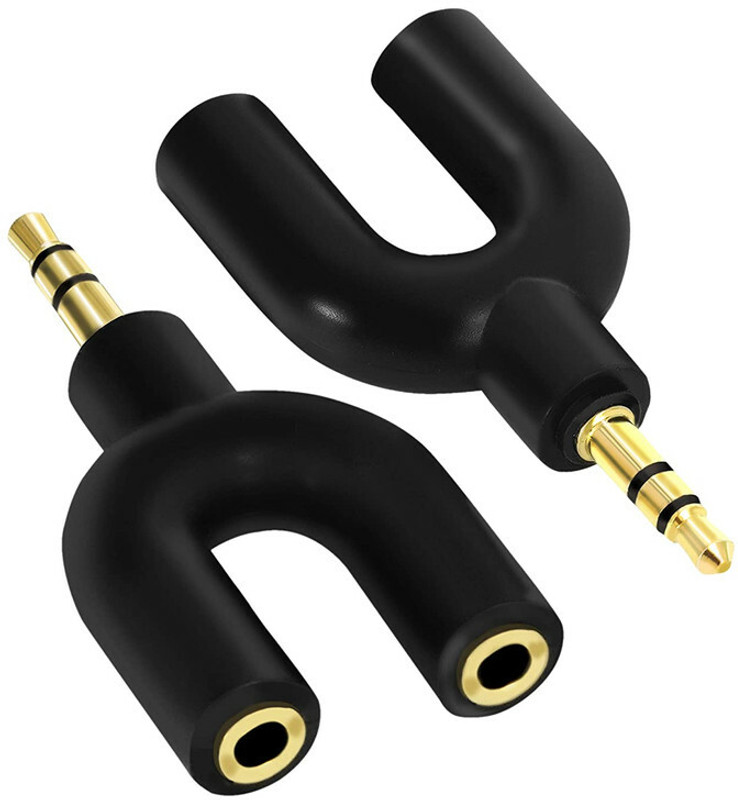 STORITE Black 3.5 mm Audio Stereo Adapter Phone Converter(iOS, Android)