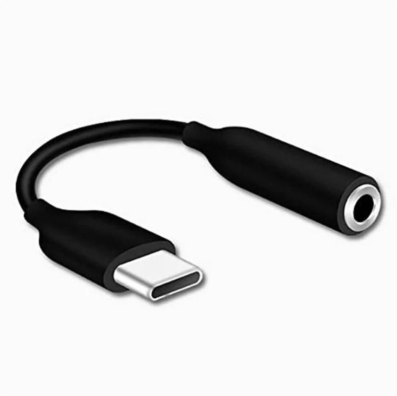 AVIKA Black Type C to 3.5mm Audio Jack Connector Stereo Jack to Type C 3.5 mm Phone Converter(Android)