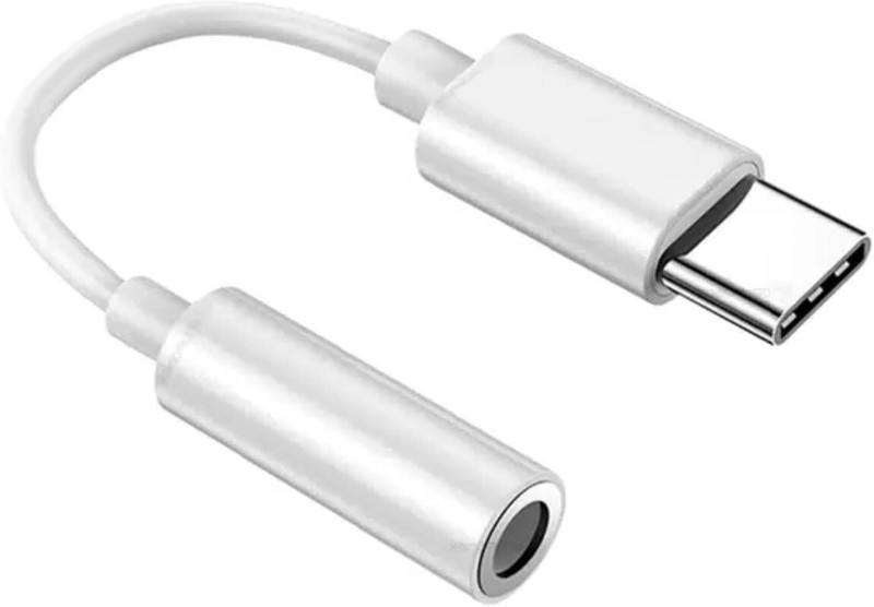 ELECOVER White Type C to 3.5mm Aux 2 in 1 Headphone Splitter Adapter & Charging Converter White Phone Converter(Yes)