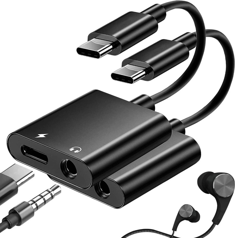 SANNO WORLD Black Type C to 3.5mm Headphone Jack Adapter,120w Fast Charge, Type-C Aux Converter Phone Converter(Pixel 4/3/2 XL,Sam. Galaxy S20/FE 5G/+/Ultra/S10/Note 20/10/Plus,iPad Pro/Air 4)