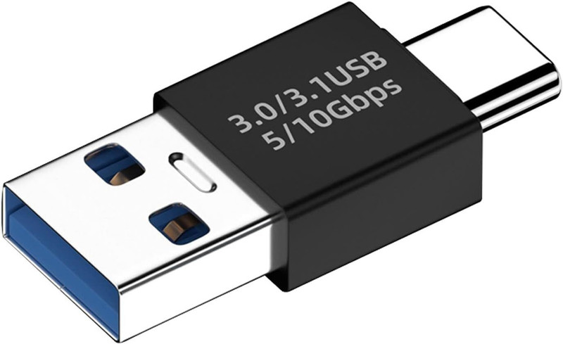ZENIFY Black USB Type C Male to USB A Male Connector, USB 3.0 Adapter Jointer Phone Converter(USB Type C Male to USB A Male)