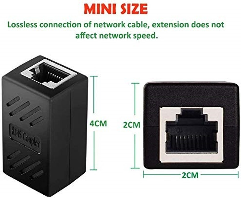 Fedus RJ45 Coupler Ethernet Coupler Cat7, Cat6 Cat5e RJ45 8P8C Inline lan Coupler Ethernet Extender Adapter 5pcs. Wired Ethernet Lan Adapter compatible with Windows(1000 Mbps)