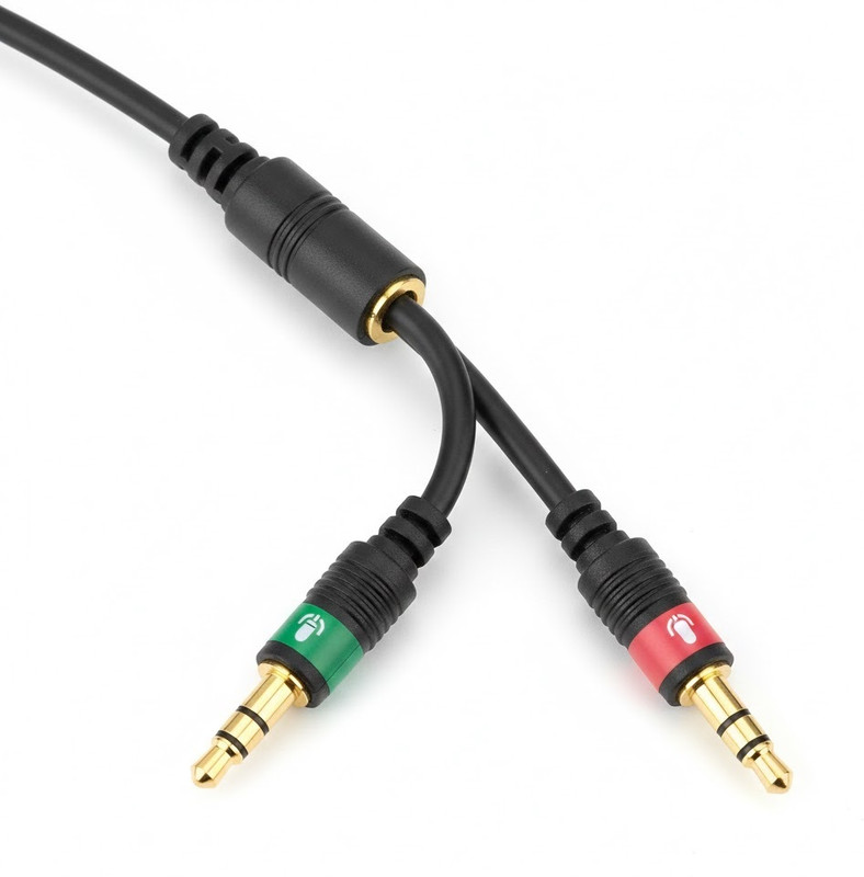 AuraTek Black Gold Plated 3.5mm Aux 2 Dual Male To 1 Female EP Stereo Jack Audio Connector Phone Converter(Android)