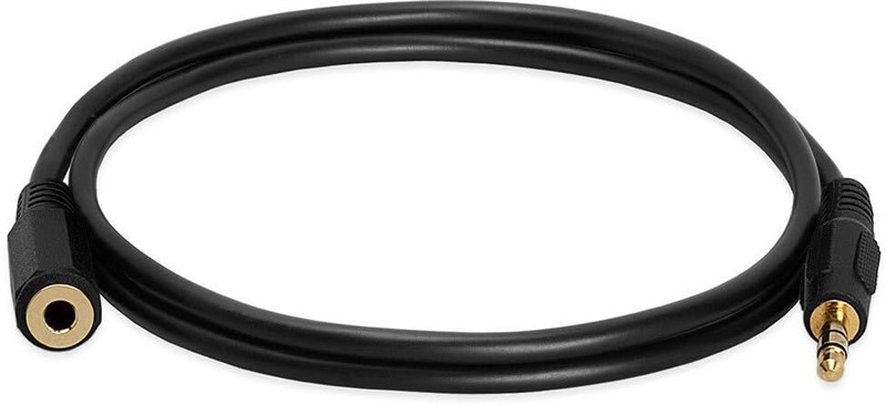 ZENIFY Black Aux Cable for Speakers, Aux Extension Cable, 3.5 mm Male to Female Audio Cable Phone Converter(3.5 mm)