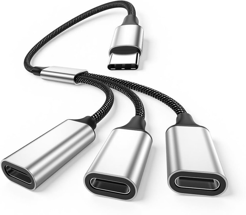 ZENIFY White Cable 2 in 1 Dual 3.5mm Female to 8 Pin Male i-phone Audio Adapter MH027 Phone Converter(IOS)