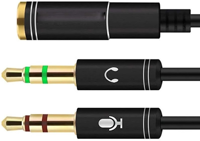 ONCRO Black 3.5mm stereo splitter Audio jack 1 Male to 2 female headphone extension Phone Converter(Android, IOS)